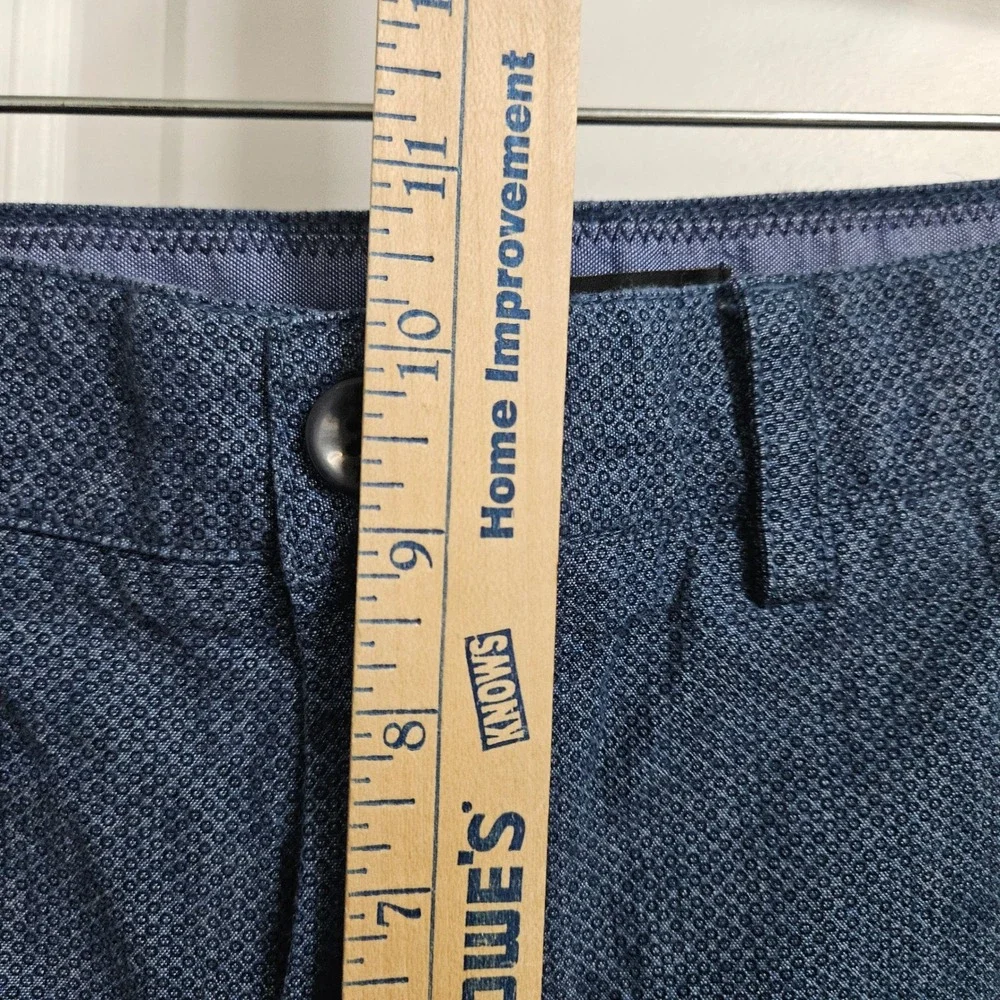 Banana Republic Shorts Mens 33 Blue Aiden Short Slim Fit Micro Pattern Cotton